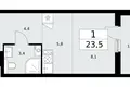 1 room apartment 24 m² Kommunarka, Russia