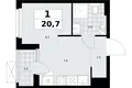 Apartamento 1 habitación 21 m² Kommunarka, Rusia