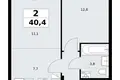 Apartamento 2 habitaciones 40 m² Vnukovo, Rusia
