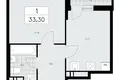 Квартира 1 комната 33 м² район Коммунарка, Россия