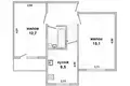 2 room apartment 47 m² Muchaviecki sielski Saviet, Belarus