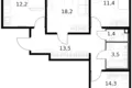 3 room apartment 76 m² Moscow, Russia