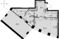 1 room apartment 66 m² Moscow, Russia