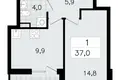 Appartement 1 chambre 37 m² Vsevolozhsk, Russie