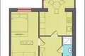 Wohnung 1 zimmer 26 m² Tsyrkuny, Ukraine