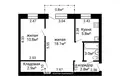 Wohnung 2 zimmer 43 m² Minsk, Belarus