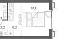 1 room studio apartment 27 m² Moscow, Russia