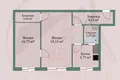 2 room apartment 45 m² Minsk, Belarus