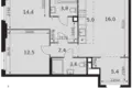 Mieszkanie 3 pokoi 63 m² Moskwa, Rosja