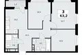 Wohnung 3 zimmer 63 m² Moskau, Russland