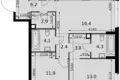 Mieszkanie 3 pokoi 74 m² Moskwa, Rosja