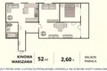 Appartement 3 chambres 52 m² Varsovie, Pologne