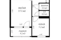 1 room apartment 33 m² Minsk, Belarus