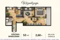Mieszkanie 3 pokoi 52 m² Warszawa, Polska