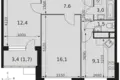 Квартира 2 комнаты 51 м² городской округ Мытищи, Россия