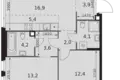 Apartamento 3 habitaciones 66 m² Moscú, Rusia