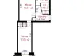 Wohnung 2 zimmer 48 m² Minsk, Belarus