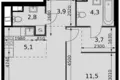 Mieszkanie 2 pokoi 45 m² Moskwa, Rosja