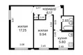 2 bedroom apartment 43 m² Minsk, Belarus