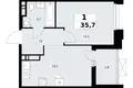 1 room apartment 36 m² Kommunarka, Russia