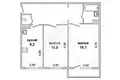 Appartement 2 chambres 54 m² Muchaviecki sielski Saviet, Bélarus