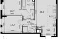 Mieszkanie 3 pokoi 66 m² Moskwa, Rosja