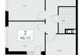 2 room apartment 48 m² Krasnoye Selo, Russia