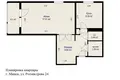 1 room apartment 43 m² Minsk, Belarus