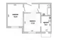 2 room apartment 40 m² Zhabinka, Belarus