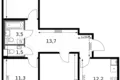 3 room apartment 77 m² Leninsky District, Russia