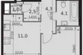 1 room apartment 39 m² Moscow, Russia