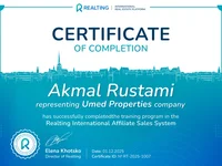 Certificado de finalización del curso Realting