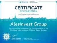 Certificat de formation Realting