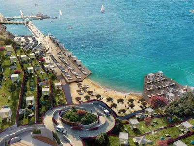Residential complex Three-level houses in a residential complex with a private beach, a marina, a wide range of services in Bodrum, Mugla, Turkey