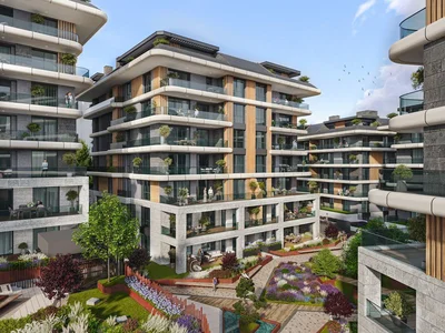 Zespół mieszkaniowy New residential complex with swimming pool, a fitness center and lounge areas, Istanbul, Turkey