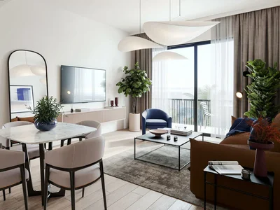 Wohnanlage New residence Hamilton with a swimming pool and a park, Town Square, Dubai, UAE