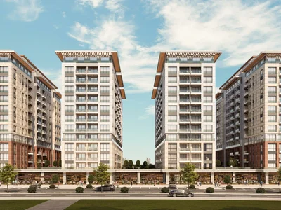 Zespół mieszkaniowy New luxury residence with a swimming pool, a green area and sports grounds in the central area of Istanbul, Turkey