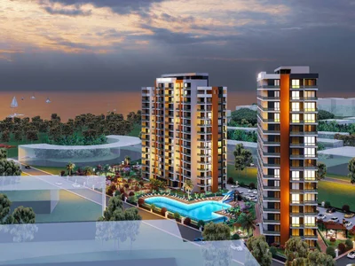 Wohnanlage Residential complex with swimming pool in a quiet area, 300 metres to the sea, Mersin, Turkey