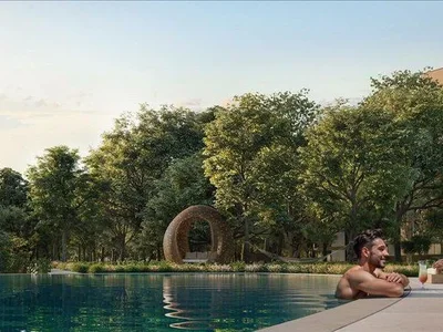 Complejo residencial New large complex Ghaf Woods (Capria) with swimming pools, restaurants and a forest area, Ghaf Woods, Dubai, UAE