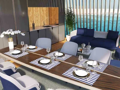 Complejo residencial The Floating Seahorse — floating villas by Kleindienst with underwater lower floors, lounge areas and jacuzzis in The World Islands, Dubai