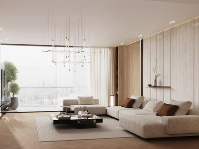 Complejo residencial Apartments in the new Ivory residence with swimming pools and a mini golf course in the Al Jaddaf area, Dubai