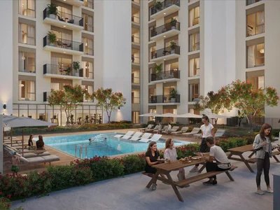 Wohnanlage New Augusta Residence with swimming pools and green areas close to schools and medical facilities, Town Square, Dubai, UAE