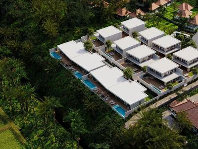 Zespół mieszkaniowy New gated complex of villas with 5-star services close to a picturesque waterfall, Ubud, Bali, Indonesia
