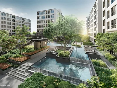 Zespół mieszkaniowy New residential complex with swimming pools, a co-working area and a kids' club, Bangkok, Thailand