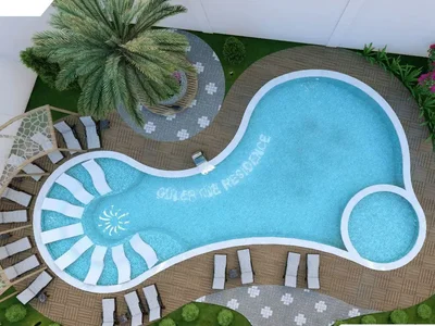 Zespół mieszkaniowy Residential complex with swimming pool, gym and sauna, 2 km from the sea, Payallar, Turkey