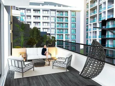 Zespół mieszkaniowy New residence with a swimming pool, a green area and lounge areas close to the airport and the coast, Istanbul, Turkey