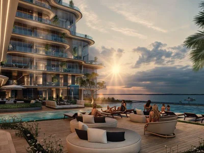 Zespół mieszkaniowy New waterfront residence Cotier House with two swimming pools and gardens close to Burj Khalifa, Dubai Islands, Dubai, UAE