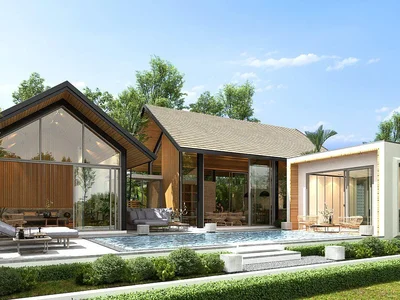 Zespół mieszkaniowy New complex of villas with swimming pools and gardens close to layan Beach, Phuket, Thailand