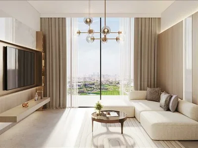 Wohnanlage New complex of furnished apartments Fairway Residences with swimming pools and views of the golf course, Dubai Sports City, Dubai, UAE