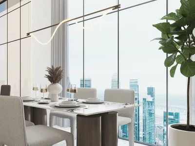 Zespół mieszkaniowy New complex of furnished apartments Concept 7 with swimming pools and a wellness center close to Palm Jumeirah, JVC, Dubai, UAE